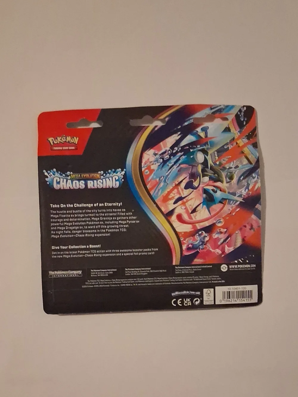 Pokémon Chaos Rising Booster Pack Trio with Holo Promo Card - Red/Orange/Black